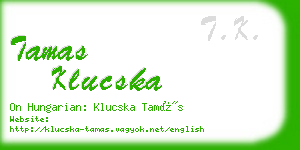 tamas klucska business card